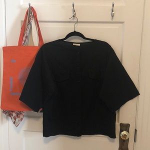 Dace Collar-less Short Sleeve Button-down